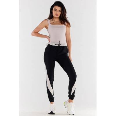 Awama nohavice A496 black beige