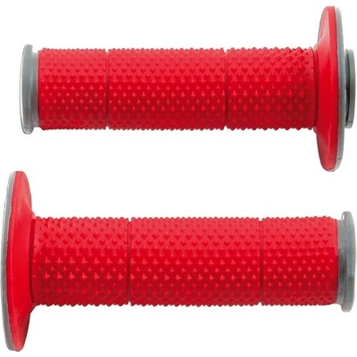 RTECH gripy Full Diamond dvojvrstvové, extra mäkké, červeno-sivé, pár, dĺžka 116 mm