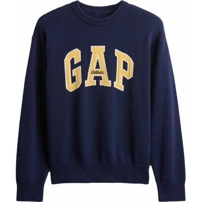 GAP V-JPN Athletic Logo Intarsia Crew tmavě modrá
