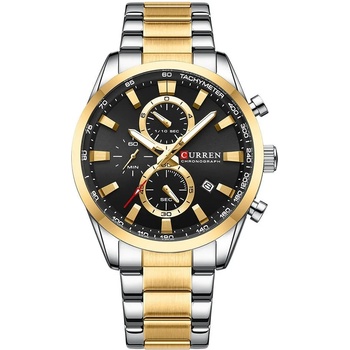 Curren Мъжки часовник Curren Shive, Неръждаема стомана, Хронограф, Златист / Черен (CURREN-8445-GOLD-BLACK)