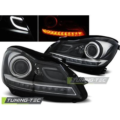 Přední světlomety Mercedes W204, classe C 2011- LED blinkr, černé black LPME87