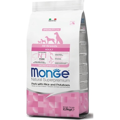 Monge Dog Vepřové s rýží a bramborem 2,5 kg