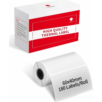 Náhradní transparentní samolepicí štítky do tiskárny Phomemo M220 – 60 x 40 mm, 180 štítků/role