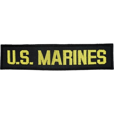 NAVYS Nášivka US MARINES - ČIERNA so žltou niťou