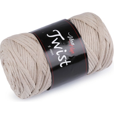 Bavlněná pletací příze Twist macrame 500 g rozčesávací Varianta: 8 (8214) béžová světlá, Balení: 1 ks 50160/122721/234845