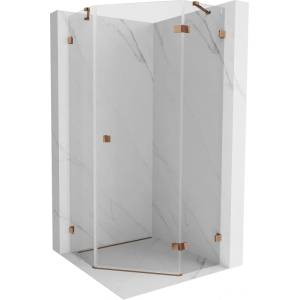 Mexen Lunar петоъгълна душ кабина с десни шарнирни врати 100 x 100 см, прозрачна, розово злато - 831-100P-100L-60-00-P (831-100P-100L-60-00-P)