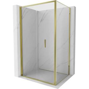 Mexen Exo скапа за душ, сгъваема 120 x 110 cм, прозрачна, златна - 816-120-110-50-00 (816-120-110-50-00)