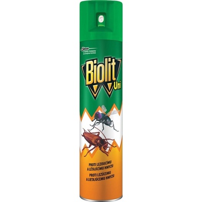Biolit UNI spray proti muchám, komárom, švábom, mravcom a inému lietajúcemu a lezúcemu hmyzu s vôňou pomaranča 400 ml