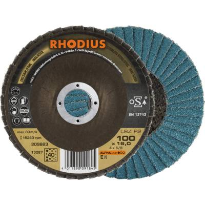 RHODIUS Lamelový brusný kotouč LSZ F2 100 x 16,00 P40 ALPHAline 209663