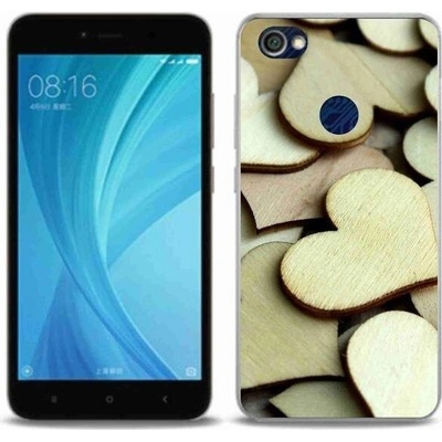 Pouzdro mmCase Gelové Xiaomi Redmi Note 5A Prime - dřevěná srdíčka