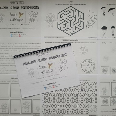 Sada aktivit - MEZINÁRODNÍ DEN KOSMONAUTIKY Provedení: Komplet - hotové aktivity k okamžitému použití