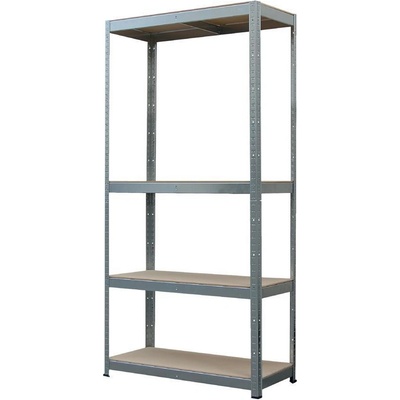 Regál Racks, kovový, MDF, 4 police, 750x300x1500 mm, max. 150 kg/polica