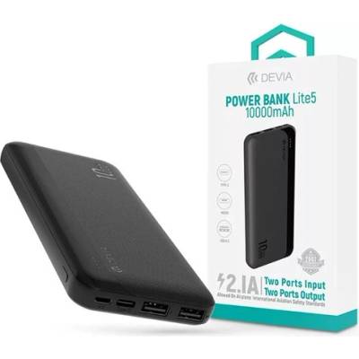 DEVIA ST125636 Kintone Series Lite 5 2xUSB/Type-C/microUSB 10.000 mAh черна захранваща банка (ST125636)