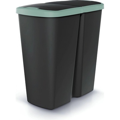 Prosperplast COMPACTA Q DUO čierny so svetlo zeleným vekom 45 l