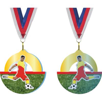 Akrylátová medaile Fotbal Zlatá
