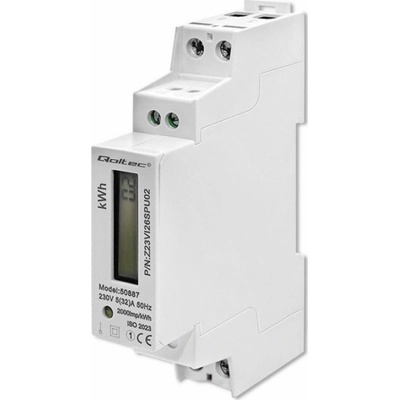 Qoltec Jednofázové elektronické počítadlo | měřič spotřeby energie na DIN lištu | 230V | LCD | 2P | Štíhlý – Hledejceny.cz