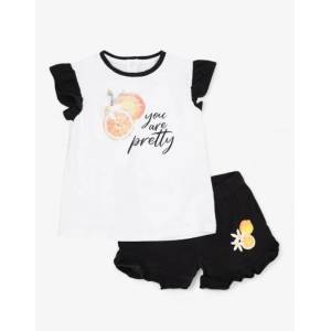 Chicco Girls Shorts And Tank Top Set White/Black - magazinko