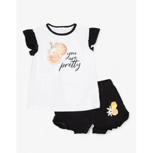 Chicco Girls Shorts And Tank Top Set White/Black - magazinko