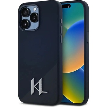 KARL LAGERFELD Silicone Shadow Metal Initial MagSafe Case за iPhone 15 Pro черен (3666339252946)