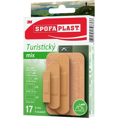 3M SpofaPlast č. 604 Turistický mix náplasti 5 veľkostí, 3 typy 17 ks