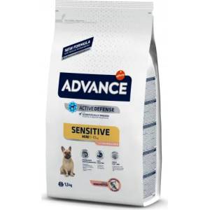 Affinity Advance Dog Mini Adult Sensitive - сьомга и ориз, високачествена храна за пораснали кучета от дребните породи, при алергии към птичи протеин или към други съставки, които се свързват с хранителни алер