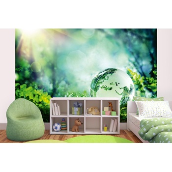 DIMEX ART s. r. o Самозалепваща се флизелинова фототапета глобус върху мъх 375 x 250 см