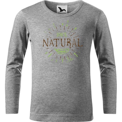 Dobrý triko Dětské bavlněné triko 100% natural Tmavě šedý melír