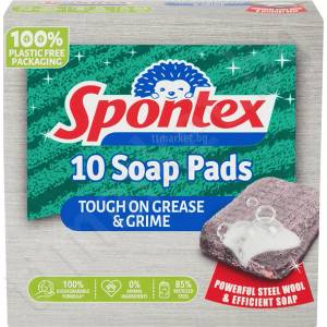  Spontex Телени гъби за миене на съдове със сапун 10бр (3144)