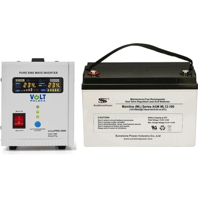 VSelektro záložní zdroj 350W sinusPRO-500E + AKU 100Ah