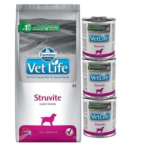 Farmina Vet Life Dog Struvite (Уринарен) 12кг + Farmina Vet Life Struvite за кучета 3x300 г