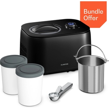 Klarstein Машина за сладолед, слуши и кисело мляко FrostFusion с компресор и аксесоари | 1 л | 100 W (10048003+10048004+10048005+10048007) (10048003+10048004+10048005+10048007)