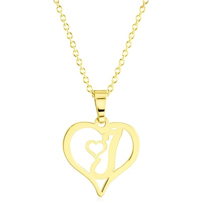 Gemmax Zlatý řetízek s písmenkem I - srdíčko GLSYN-56111-36261
