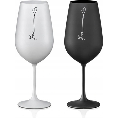 Crystalex Sklenice Love Black and White 2 x 550 ml