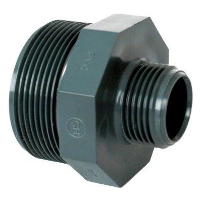 FIP PVC tvarovka - Dvojnipel redukovaný 1 1/2“ x 1 1/4“ ext., vonkajší závit / vonkajší závit