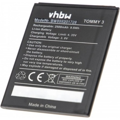 VHBW Батерия за Wiko Jerry 2 / Jerry 3 / Tommy 3, 2500 mAh (888201728)
