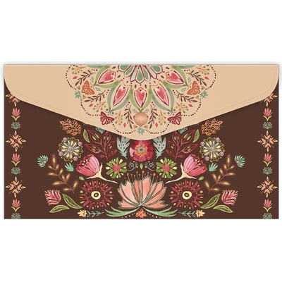 ARGUS Plastová obálka s cvočkom DL Floral scape tmavohnedá 16410389