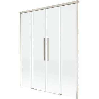 Mexen Rox сгъваем параван за вана, 2-крила, 140 x 150 см, прозрачен, матиран никел - 8C9-140-002-97-00 (8C9-140-002-97-00)