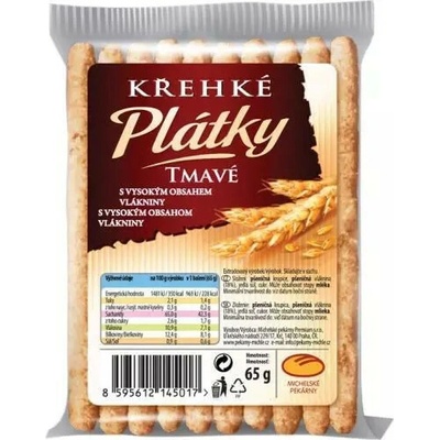 MICHELSKÉ PEKÁRNY Dobré pečivo Plátky křehké tmavé 6 x 65 g