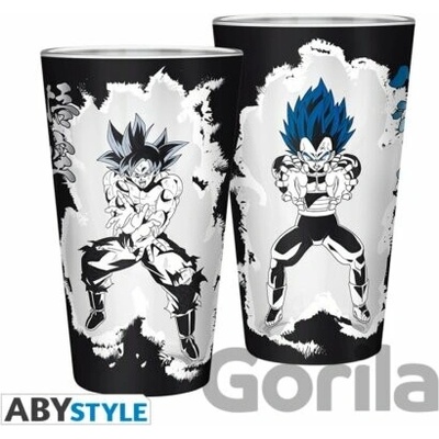 DRAGON BALL SUPER Premium Large Glass Goku Vegeta box x2 400 ml