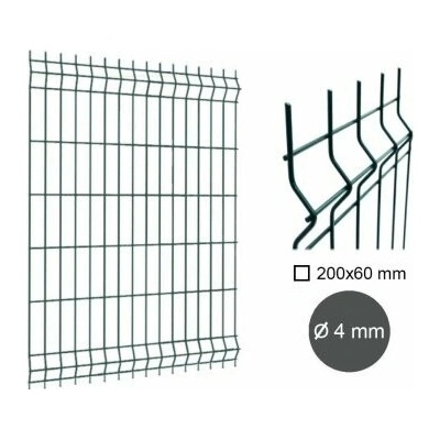 Dílec plotový MERKUR, 3D, drát 4 mm, antracit 2030 x 2500 mm, balení 1 ks