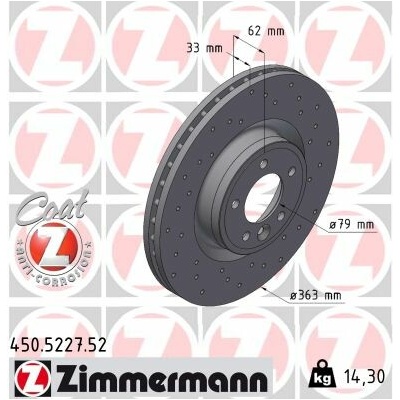 Brzdový kotúč ZIMMERMANN 450.5227.52 (450522752)