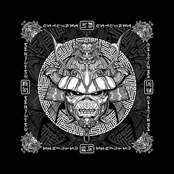 Iron Maiden Шал Senjutsu Samurai Eddie Black (B102)