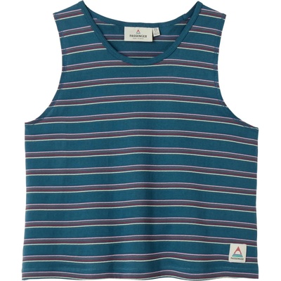 Passenger Дамски топ Passenger Women's Retro Vibes 2.0 Organic Cotton Vest Top - Dark Denim Stripe - размер L (916-6053-0114)