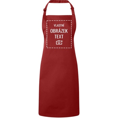 Bezvatriko.cz Zástěra s laclem s vlastním potiskem Burgundy 370 B&C Unisex Canvas Zástěra s laclem