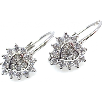 Jan Kos jewellery stříbrné náušnice s bílým kamenem 12110628
