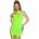 Къса рокля, електриково зелен цвят - CR 4708 Green Dress S/M (D-239833)