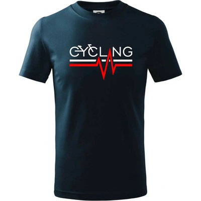 Cycling ekg tričko detské tmavomodrá
