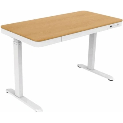 Delso Výškovo nastaviteľný stôl WORKSTATION PLUS dub / biela