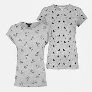 Miso Тениска Miso Printed Boyfriend T Shirt - Grey Printed T Shirt