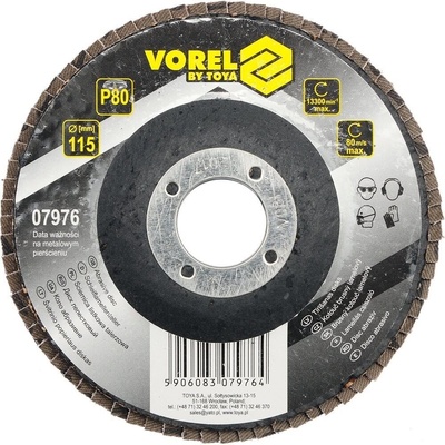 Brusný kotouč Vorel Kotouč brusný lamelový 115 mm P80 (5906083079764)